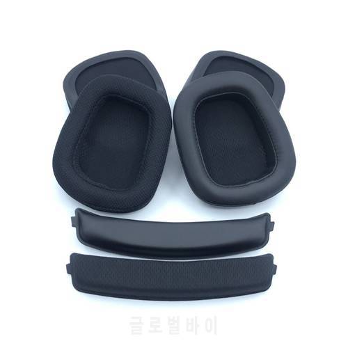 earpads For Logitech G633 G933 Headphones Set Sponge Ear Cotton Earmuffs Breathable Mesh Accessories Head Beam headband
