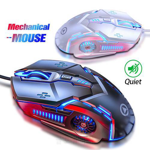 FONKEN Wired USB Mouse for Computer pc mouse gamer laptop LED Backlight Silent Mause Gaming 4 Level DPI 6 Button Game Mice