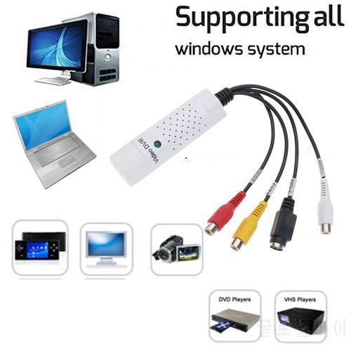 USB 2.0 Video Capture Audio Grabber Card Adapter USB VHS Box VHS DVD VCR TV to Digital Converter for Windows 7 8 10