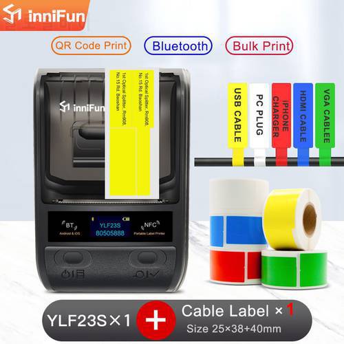 Innifun Handheld Blue Tooth Label Printer for Factory to Manage Cable ID