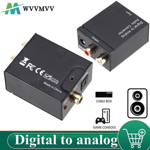 WVVMVV Digital to Analog Audio Converter Digital Optical CoaxCoaxialToslink to Analog RCA L/R Audio Converter Adapter Amplifier