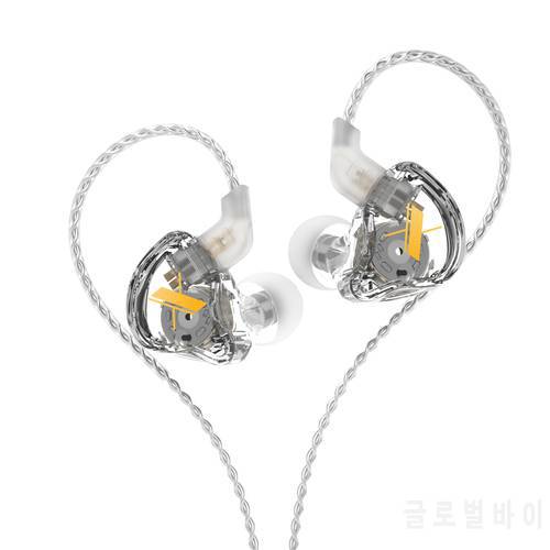 KZ EDX 1DD In Ear Earphones HIFI Bass Earbuds Monitor Earphones Sport Noise Cancelling Headset Silver-plated Cable KZ ZEX EDS