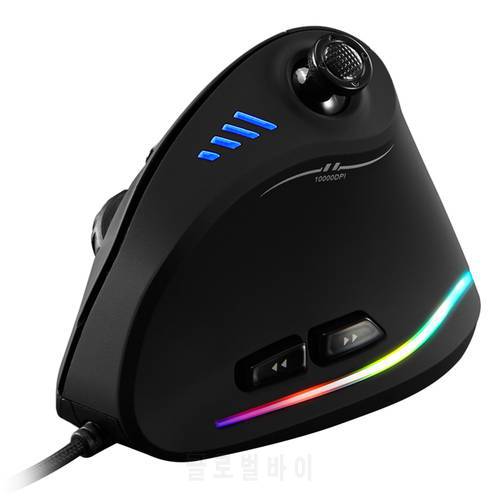 For ZELOTES C-18 11 Buttons 10000DPI Adjustable Vertical Mouse RGB Optical Ergonomic Gaming USB Wired Mice