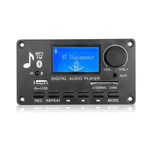 Kebidu Bluetooth 5.0 receiver Car Kit MP3 Player Decoder Board Color Screen FM Radio TF Support Call Recording AUX Audio for Lph