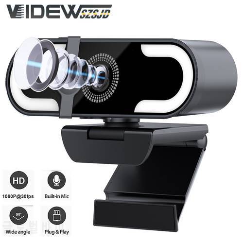 Webcam with Microphone Full HD 1080p Webcam Camera for Streaming/Calling/Gaming/Conferencing USB Computer Web Camera with Fixed