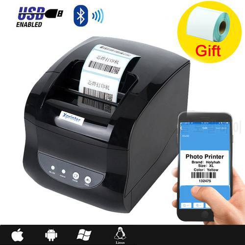 Xprinter Thermal barcode label printer thermal receipt printer sticker blue tooth usb Port 20-80mm for shop supermarket