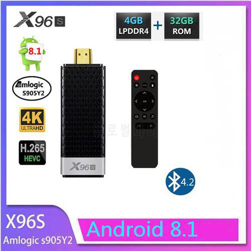 X96S Mini PC Android 8.1 Box Amlogic S905Y2 DDR4 4GB RAM 32GB ROM TV Stick 5G WiFi BT 4.2 4K HD Media Player Set Top