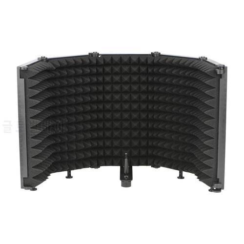 LO-PS68/69 3/5 Panels Broadcast Studio Adjustable Angle Foldable Noise Reduction Sound Absorbing Microphone Wind Screen Shield