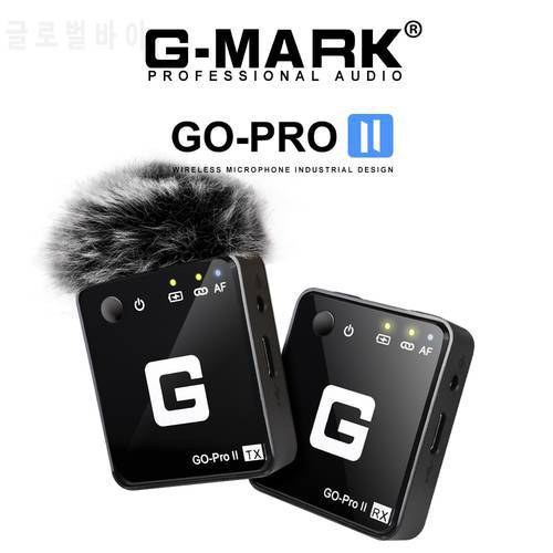 G-MARK GO PRO II Wireless Microphone Professional Interview For ASMR Phone Camera DSLR Vlog Youtube Video Recording