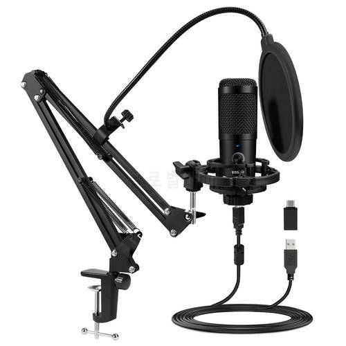 USB Condenser Microphone 192KHZ/24BIT Professional Vocal Recording Condenser Microphone for YouTube Podcasting Gaming Streaming