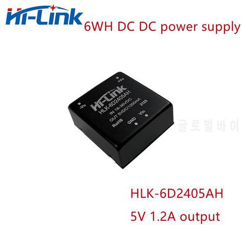 Free Shipping Hi-Link 5V 1.2A output dc dc power supplies 18-36V Input HLK-6D2405AH 85% efficiency isolated dc dc power module