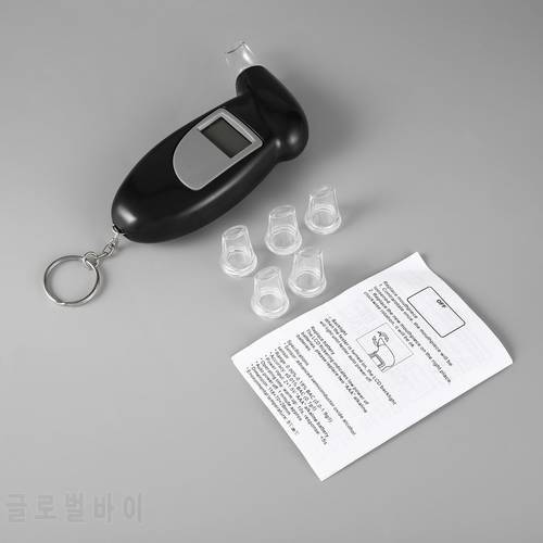 Digital Alcohol Breath Tester Analyzer Detector Professional Alcohol Tester LCD Display High Accuracy+4 Breath inhaler Case