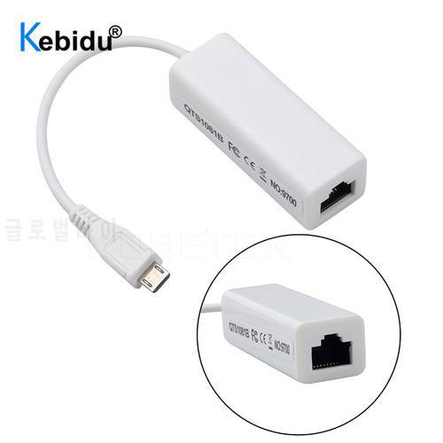 Kebidu Micro USB To RJ45 Network Card 10/100Mbps RJ45 Ethernet Micro USB 2.0 Lan Cable Adapter For Android PC Laptop Tablets