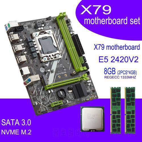 X79 motherboard with XEON E5 2420 V2 2*4GB = 8GB DDR3 memory combo kit set NVME MATX Server