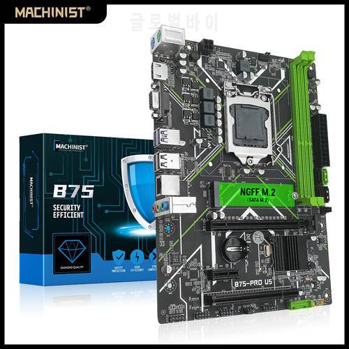 MACHINIST B75 Motherboard Supports Intel I3/I5/I7 CPU Processor DDR3 RAM Memory HDMI VGA NGFF M.2 Micro-ATX B75-PRO-U5