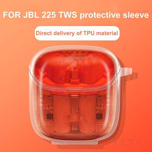For JBL Tune 225 TWS Bluetooth headset full transparent protective cover T225 Sports headset charging box protective cover