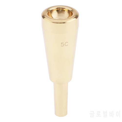 Trumpet Mouthpiece 5C Replacement Musical Instruments Accessories, Gold/Silver Plate