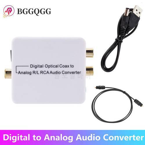 BGGQGG 3.5MM Jack DAC Digital to Analog Audio Converter Decoder Optical Fiber Coaxial Stereo Audio Adapter To RCA Amplifiers