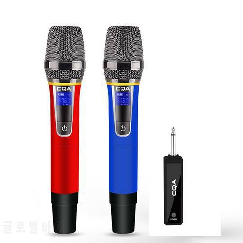 Wireless Microphone 2 Channels UHF Professional Handheld Mic Micphone For Party Karaoke Church Show Meeting 50 Meters Sing Song