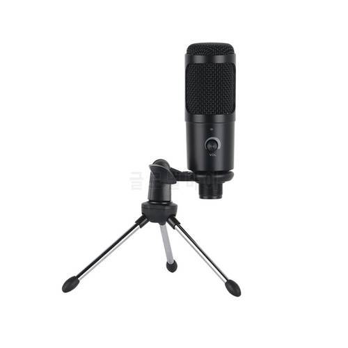 BM800 Record RGB Condenser Microphone for iPhone Android Laptop Computer Professional USB Mic with Earphone for Game Live