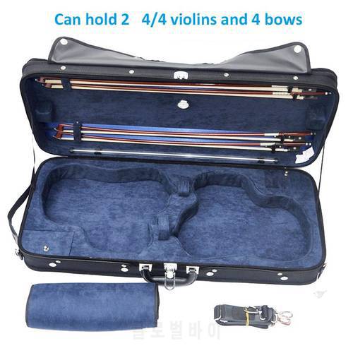Fastshipping 4/4 double Violin Case Violin/Viola Case Mixed Wood Hard Box Adjustable Square Box Violin Square Case