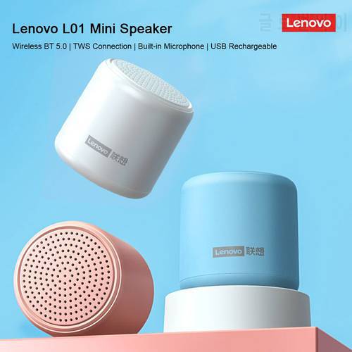 Original Lenovo L01 Bluetooth Speaker Portable Outdoor Loudspeaker Wireless Mini Column 3D Stereo Music Surround Bass Box w/ Mic