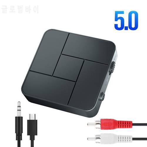 KN326 Bluetooth-compatible 5.0 Audio Transmitter Receiver 3.5mm AUX Jack RCA Wireless Music Audio Adapter with Mic for Car PC TV