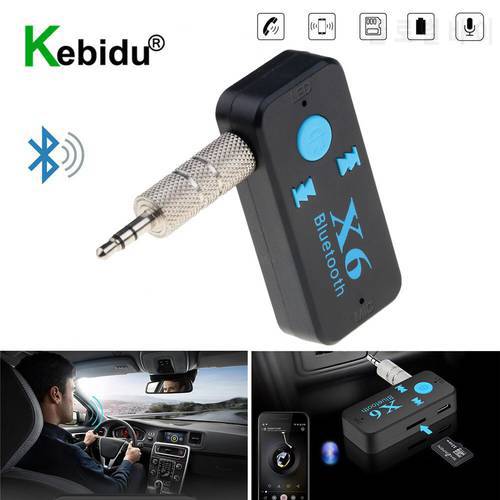 Bluetooth 4.1 Car Kit Handsfree Calling TF Car Speaker Adapter 3.5mm Aux Jack Bluetooth Receiver Built-in battery and Mic