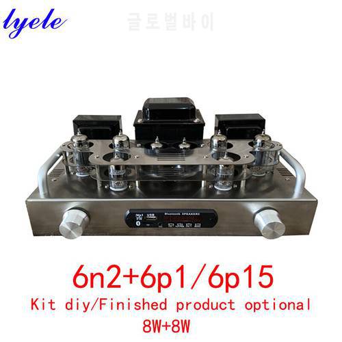 Lyele Auido 6n2 6p1 Vacuum Tube Amplifier Diy Kit Hifi Class A Audio Amplifier High Power 8w*2 Bluetooth 5.0 Usb Player Vu Meter