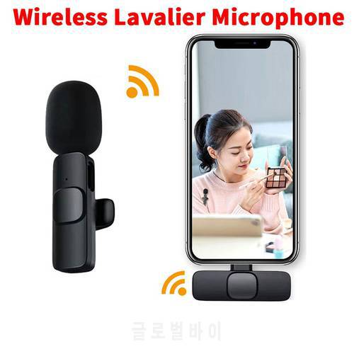 Wireless Lavalier Microphone Portable Audio Video Recording Mic For IPhone Android Live Game Mobile Phone