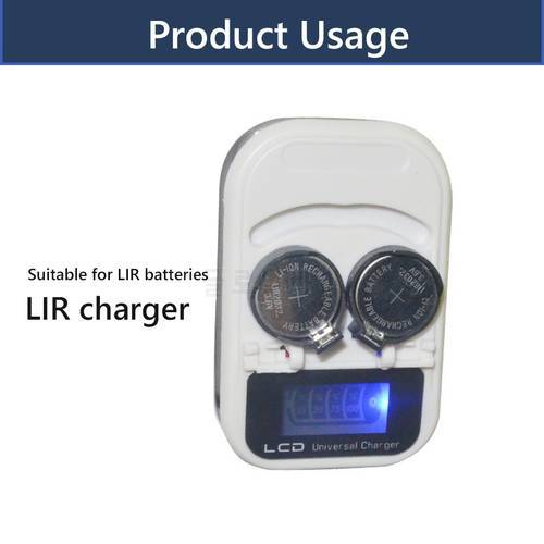3.6V 2Slot Button Battery Charger LCD Intelligent US Plug Recharging for LIR2016/2025/2032/ ML2016/2025/2032 Coin Cell Battery