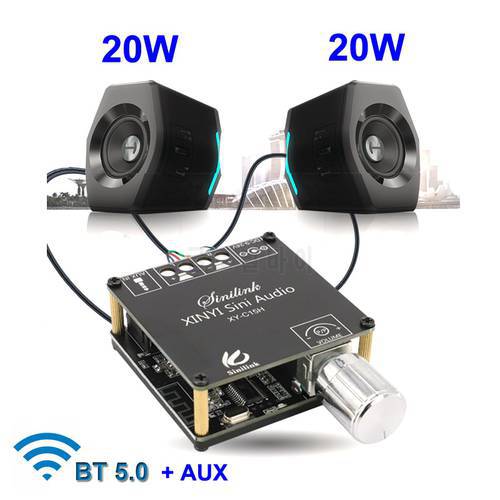 2*20W Power Amplifier Class D Bluetooth-Compatible Audio 10W~200W HiFi Stereo Wireless Music Player Mini App Digital AMP