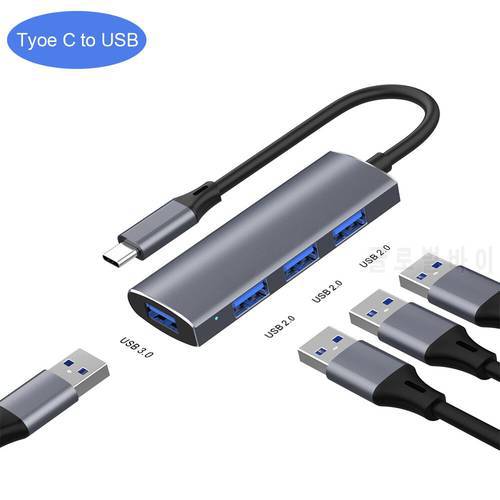 4 In 1 USB 3.0 HUB Type C to USB 4 Port Multi Splitter Adapter OTG Type-C HUB For Lenovo Macbook Pro PC Computer Accessories