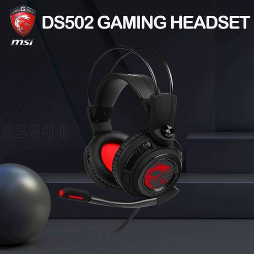Ergonomic Wired Gamer Headphones MSI DS502 GAMING HEADSET LED With Microphone RGB noise reduction HiFi 7.1 For Laptop PC Gamer