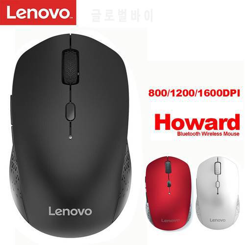 LENOVO Howard Wireless Mouse Support Bluetooth 3.0/5.0 with 1600DPI Skin-Like Surface Ergonomic Design Mice for Windows