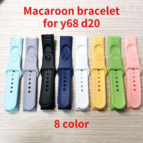 Wholesale Macaron Silicone Wrist Strap For Y68 Y78 D20 D30 D28 Smartwatch Replace Soft TPU Watchband Belt Smart Watch Band