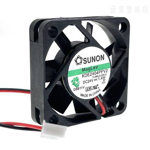 24V Fan KDE2404PFV2 40mm 4cm Mini Micro Cooling Fan, For SUNON 4010 1.4W 2pin High Speed Cooler