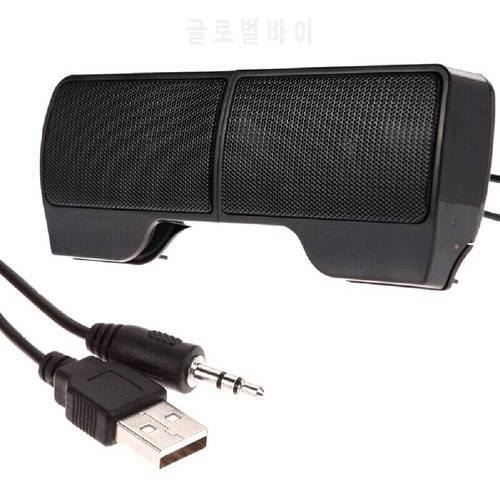 Portable Mini Clip USB Soundbar for Laptop / Desktop / Tablet PC - Black Soundbar Powered Bluetooth Speaker Subwoofer