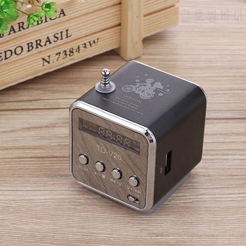 TD-V26 Mini Radio FM Digital Portable Speakers w/Receiver Support TF Card Built-in LINE IN audio input interface Support U disk