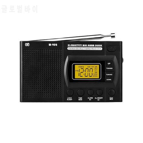 Portable Full Band Radio FM AM SW LED Digital Display Screen Clock USB Player Speaker Radio Antenna Scalable Digital Radio