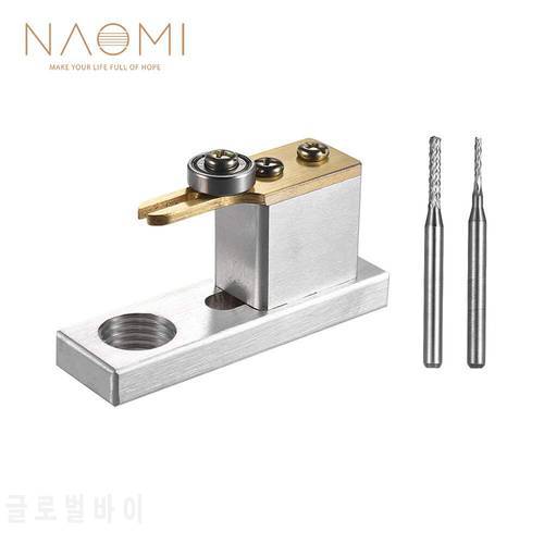 NAOMI Purfling Groove Milling Cutter & Carrier Adjustable Stand 1.2mm/2.0mm HSS Steel Violin Luthier Tool Violin Grinding