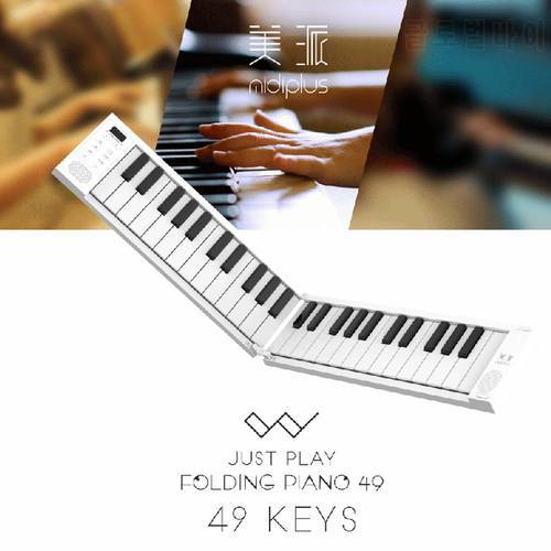 Midiplus Foldable Piano 49 Keys Keyboards Portable Hand-rolled Piano Folding Portable Electronic Piano for Beginner Student Gift