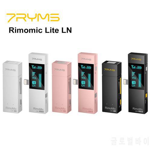 7RYMS Rimomic Lite LN Mini Wireless Microphone Real-time Monitor Video Mic for Phone iPhone iPad Computer Live Streaming Vlog