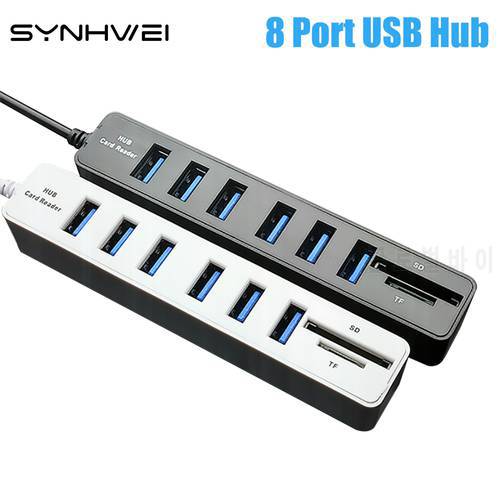 8/5 Port USB Hub Expander Adapter Multi USB Splitter HUB High Speed 2.0 Hub TF SD Card Reader All In One For PC Laptop