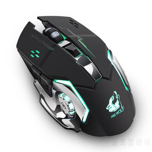 Ergonomic Rechargeable Breathing Light Mute Wireless Gaming Mechanical Mouse