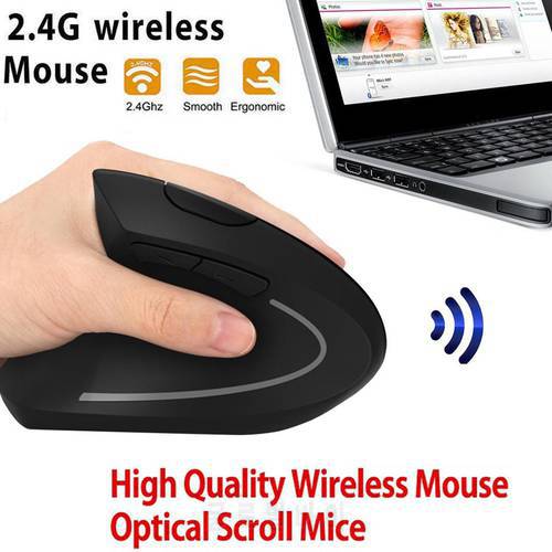 2.4Ghz Left-Hand Wireless Optical Mouse 6 Buttons 2.4G Wireless Ergonomic Vertical Mouse Left hand Optical 1600DPI Gaming Mouse