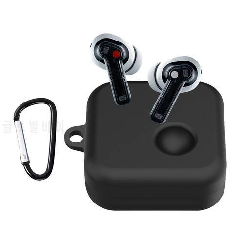 For Nothing Ear(1) TWS Earphone Protective Case Soft Silicone Shell Anti-Fall For Nothing Ear 1 Charger Box Cover With Carabiner