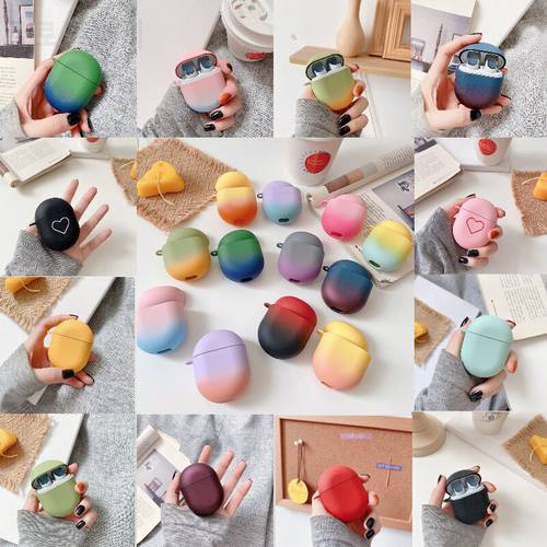 Matte Gradient Contrast Color Cases For Xiaomi Redmi Buds Airdots 3 pro Cute Solid Color Hard PC Earphone Protector Cover Funda