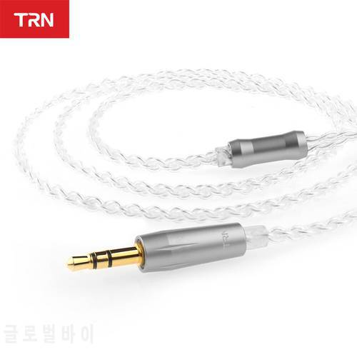 TRN A2 Silver Plated Headphone Cable 3.5mm HIFI Earphone MMCX/2Pin Connector Use For TRN V10 V20 MT1 TA1 ST1 ST2