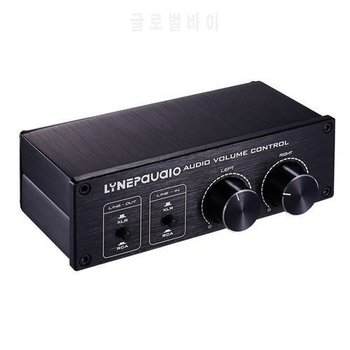 2 in 2 out dual audio source professional full balance passive preamplifier active speaker volume adjustment controller